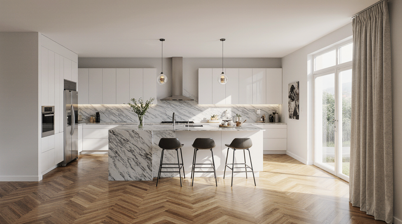 Quartz Kitchen Island
