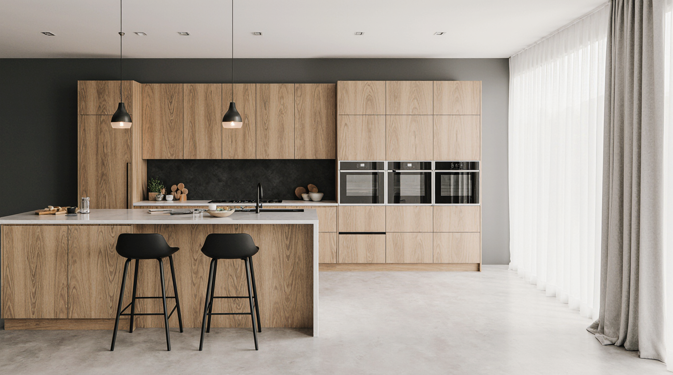 Natural Wood Kitchen Cabinets Modern