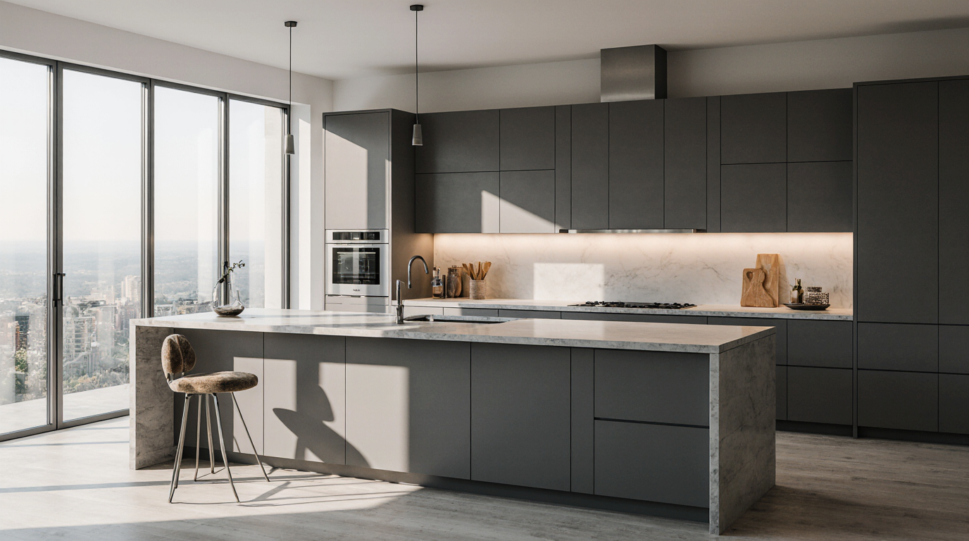 Modern Grey Kitchen Cabinets