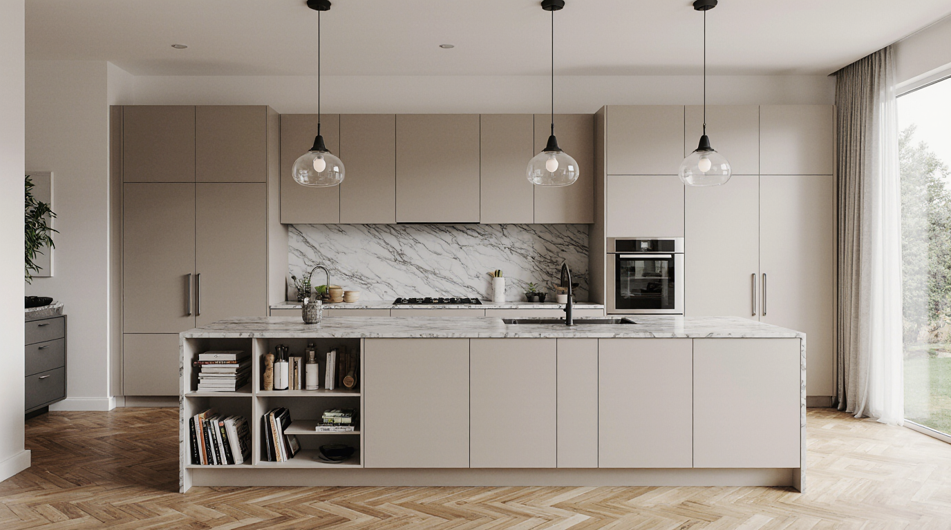 Modern Beige Kitchen Cabinets