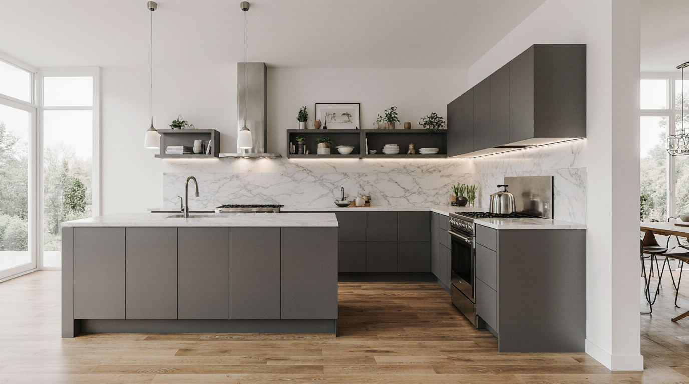 Modern Kitchen Cabinets Grey