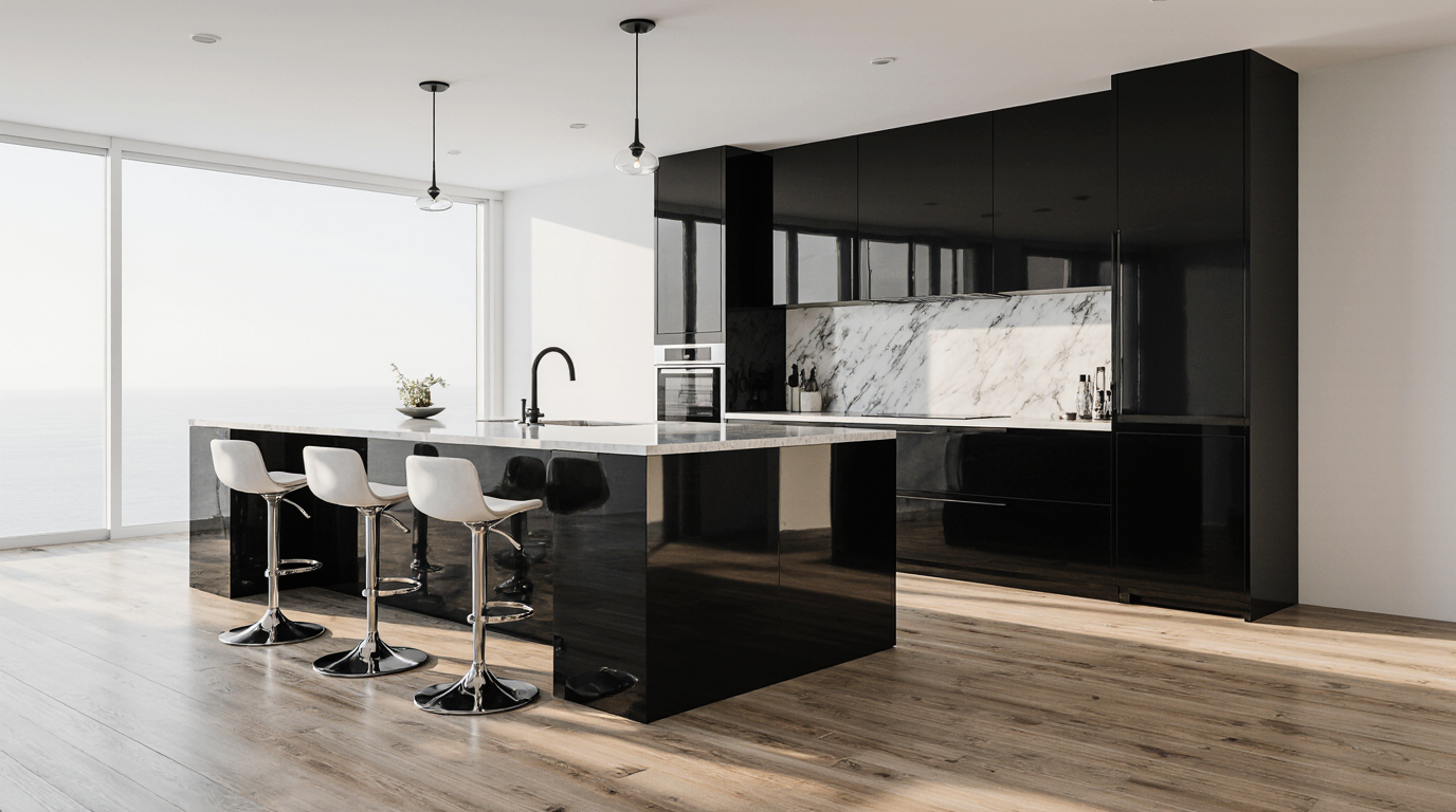 Black and White Kitchen Design