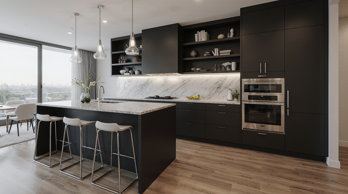 Black Kitchen Cabinets Modern