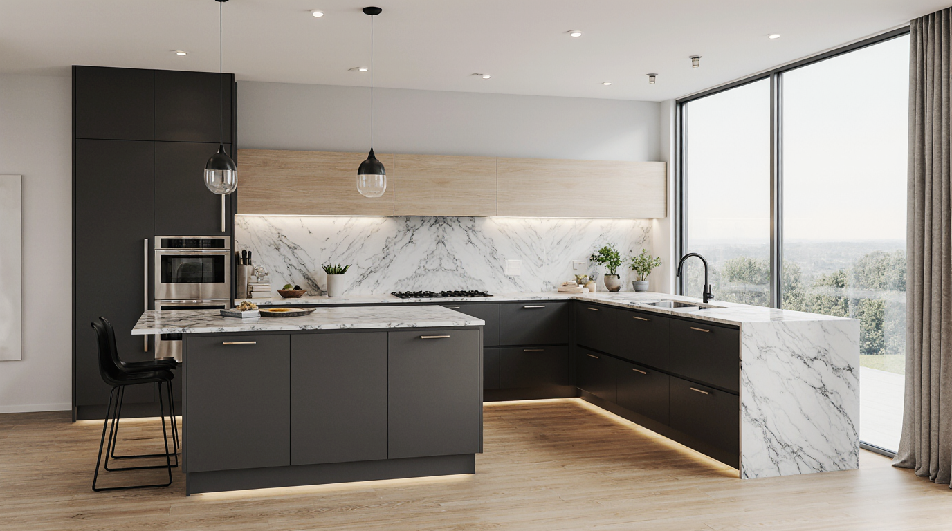 Two Tone Modern Kitchen Cabinets