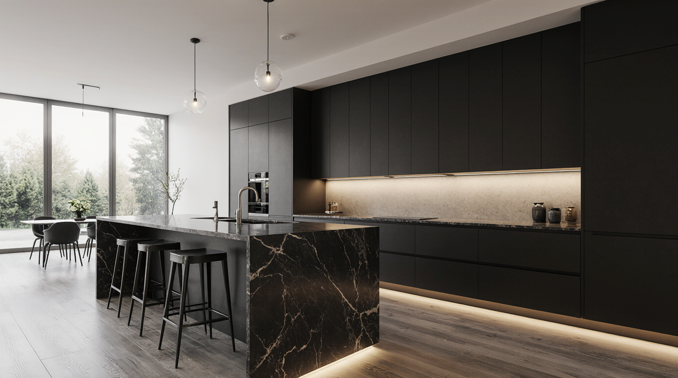 Modern Dark Kitchen Cabinets Sarasota County FL