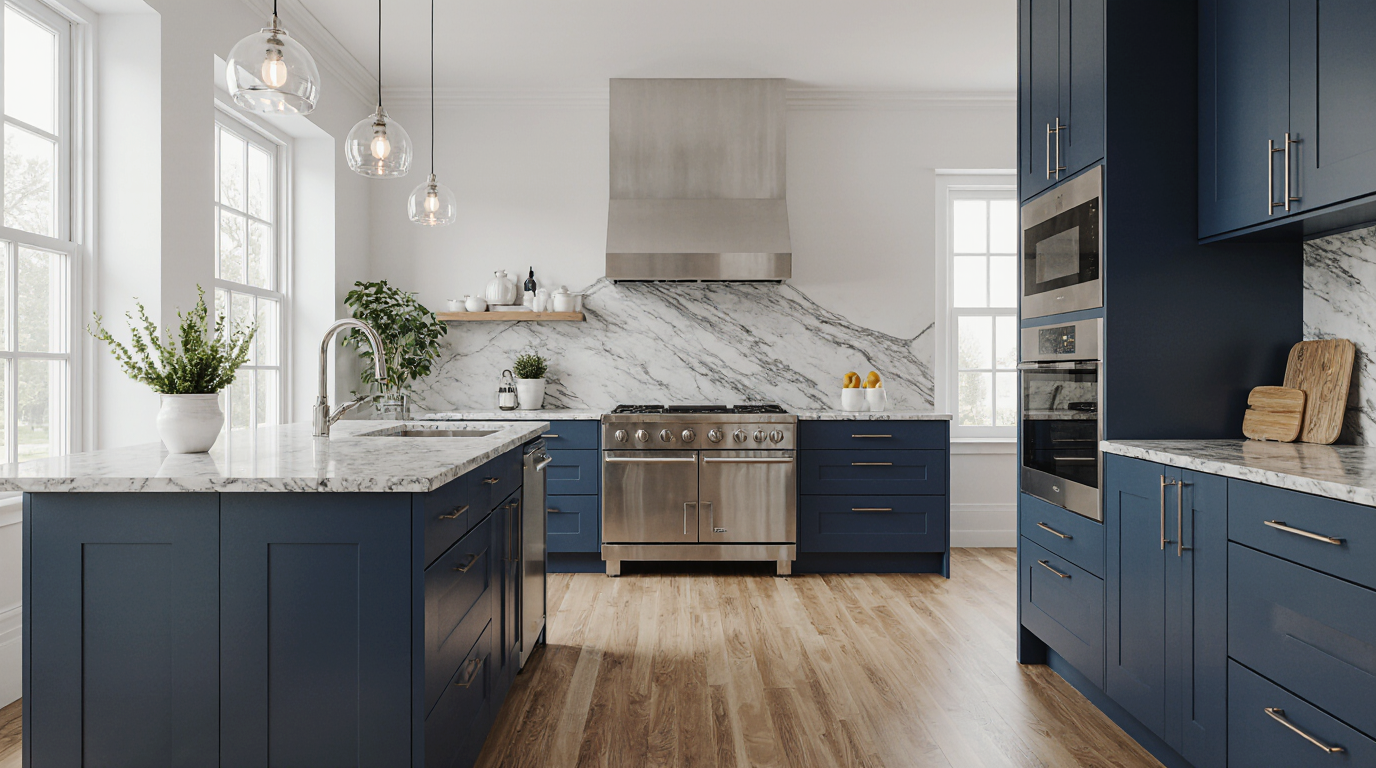 Modern Kitchen Cabinets Blue Sarasota County FL