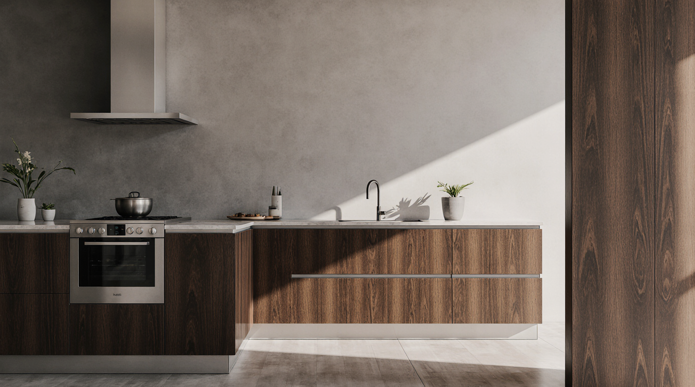 Brown Modern Kitchen Cabinets Sarasota County FL