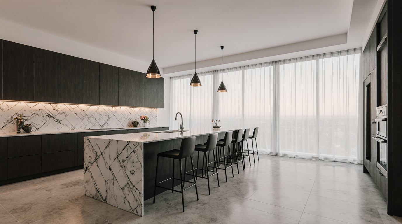 Tiled Kitchen Island