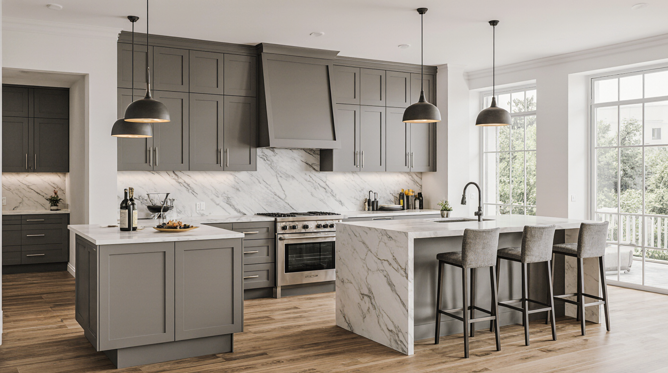 Frameless Shaker Kitchen Cabinets