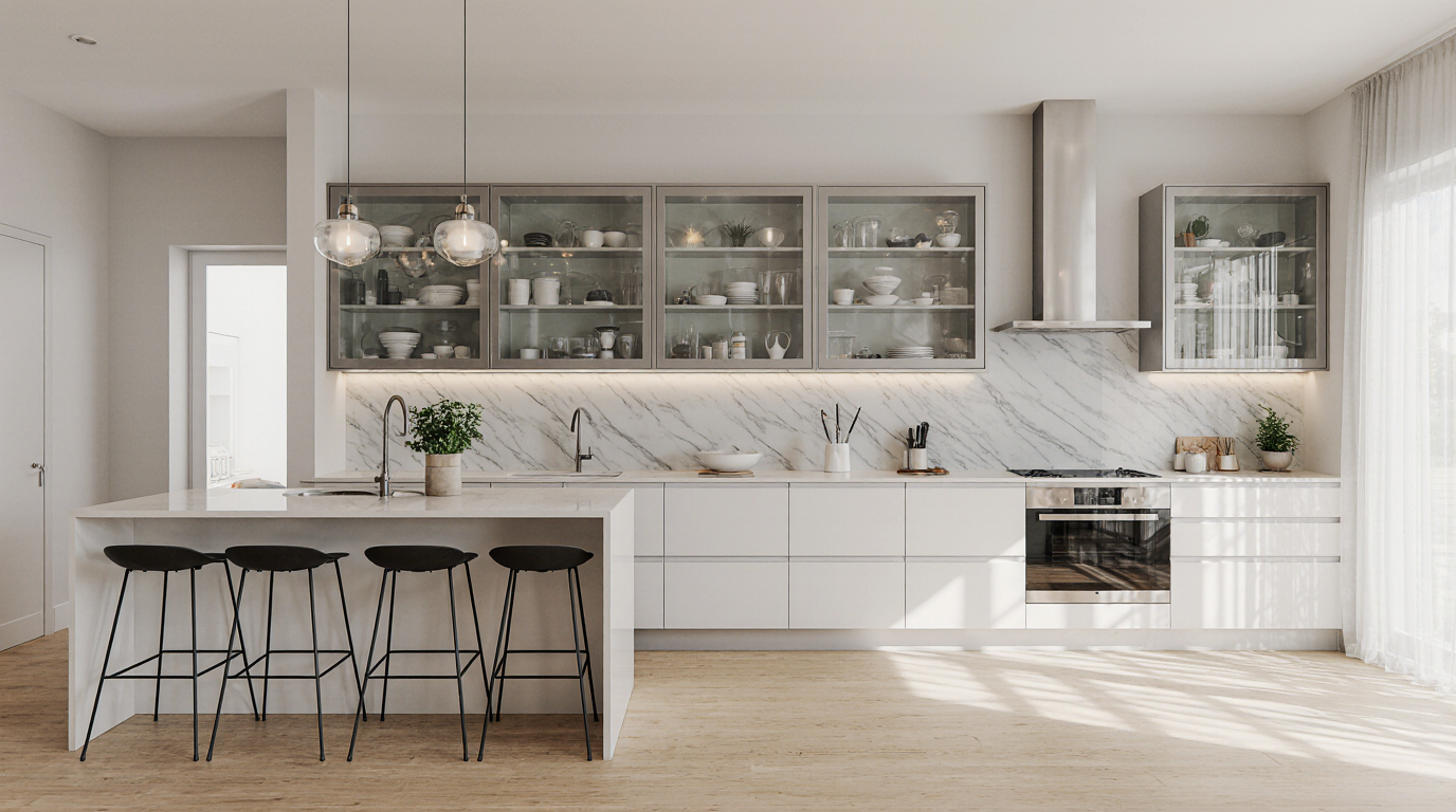 Modern Glass Cabinets For Kitchen Sarasota County FL