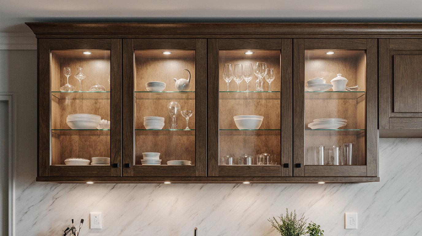 Upper Kitchen Cabinets with Glass Doors
