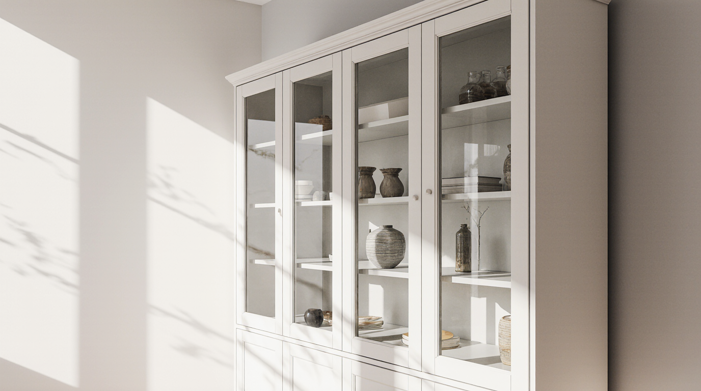 White Cabinet with Glass Doors Sarasota County FL