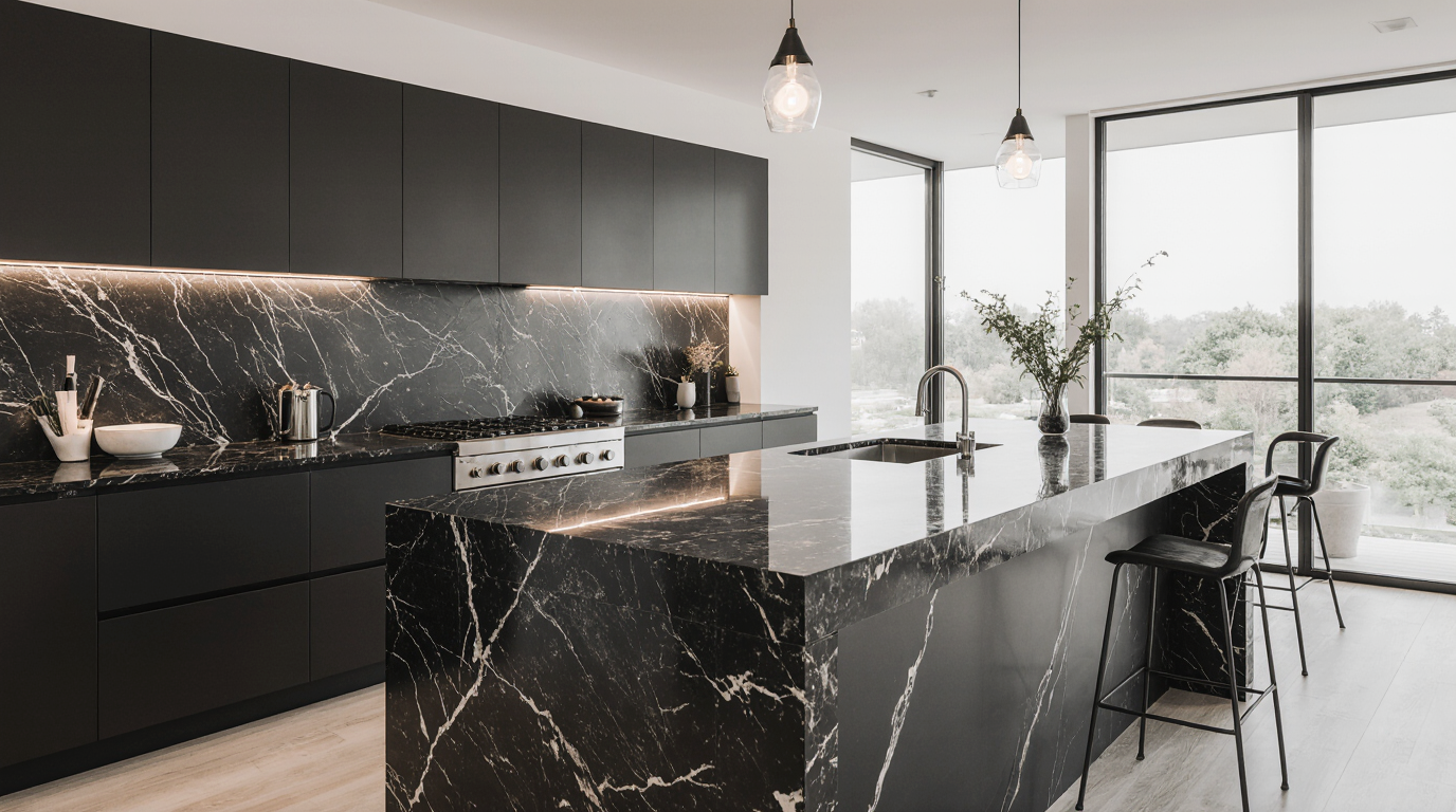 Black Marble Kitchen Countertops Sarasota County FL