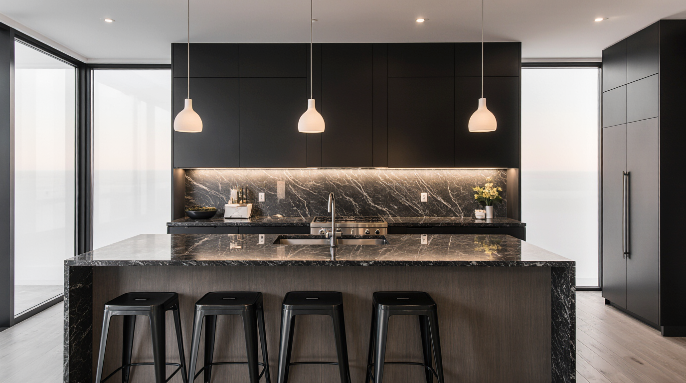 Black Granite Countertops Kitchen Sarasota County FL