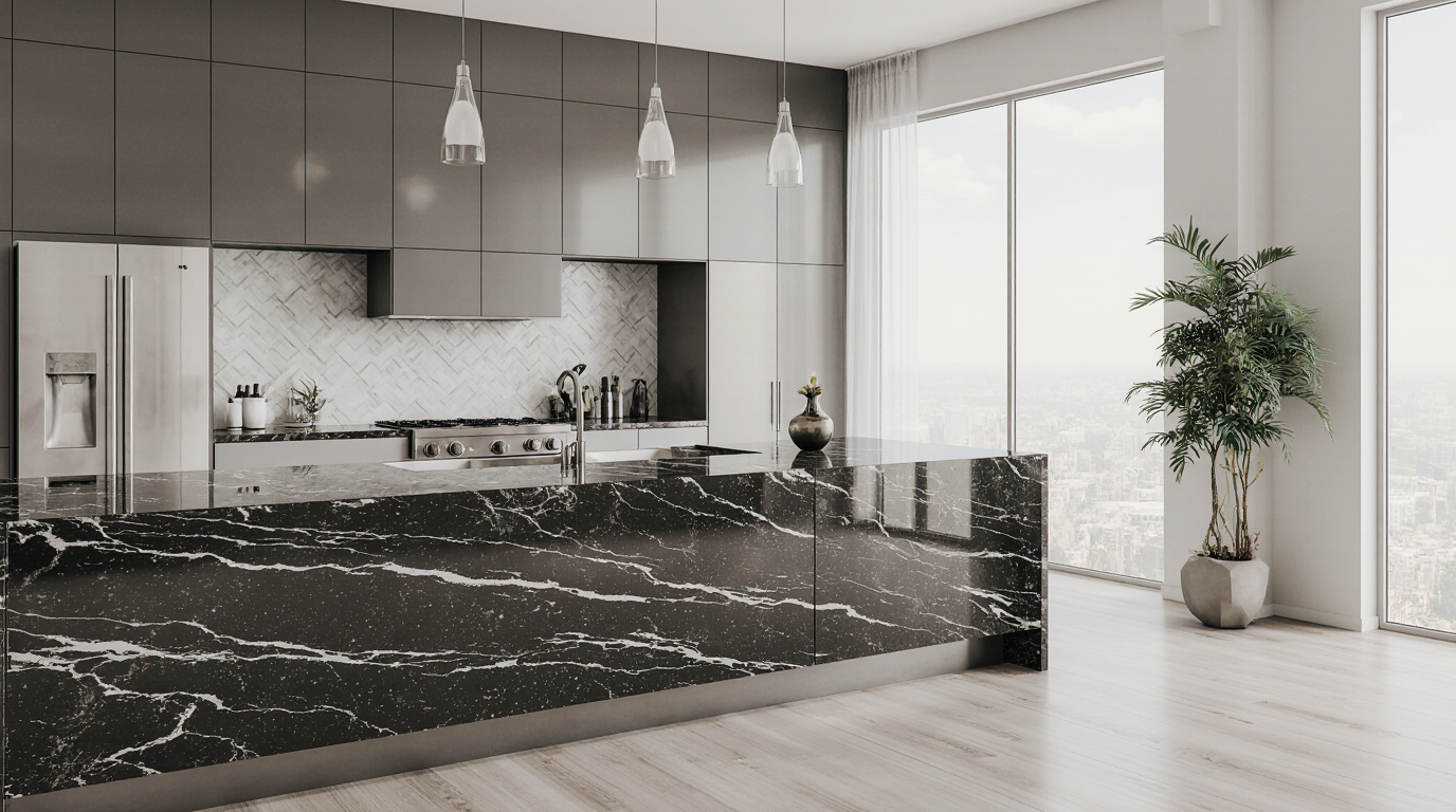 Black and White Quartz Countertops Sarasota County FL