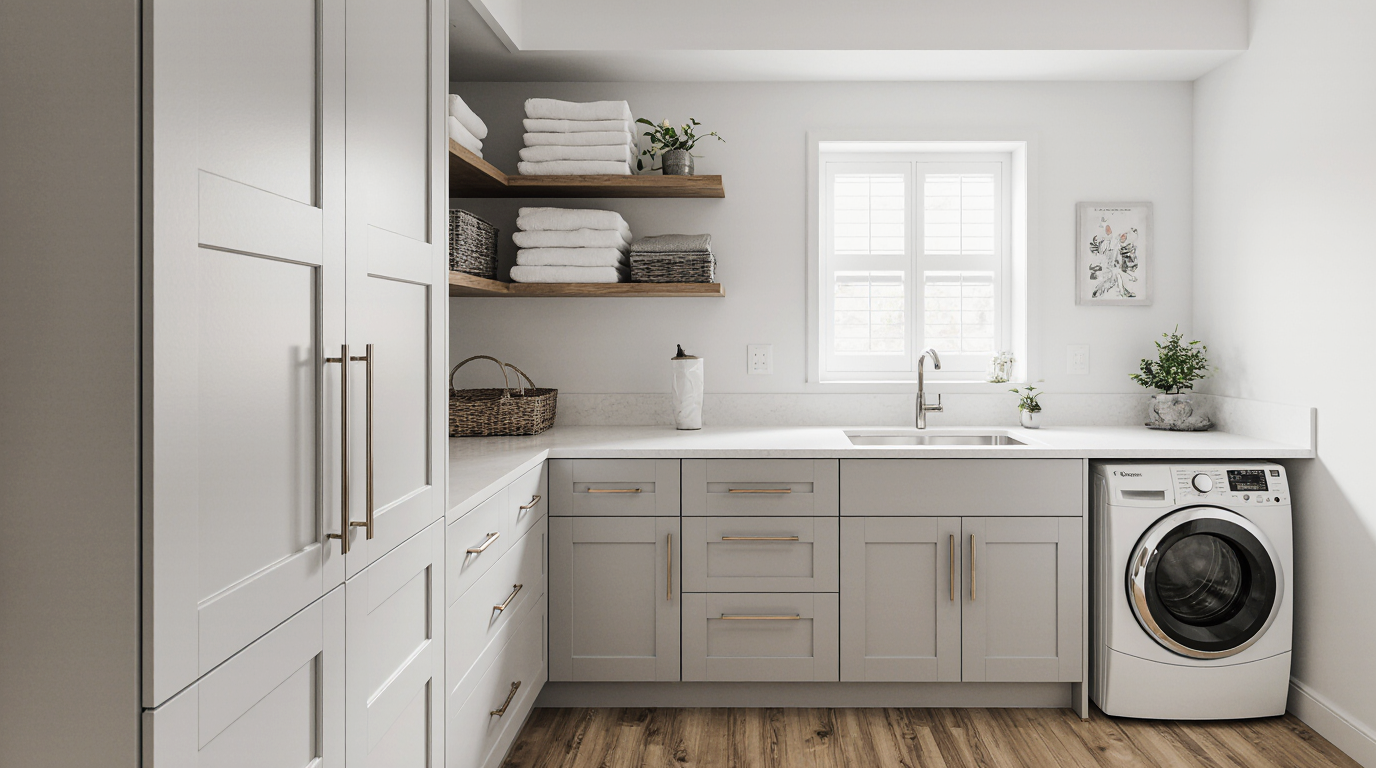 Shaker Style Laundry Cabinets Sarasota County FL