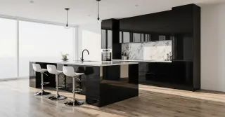 Black and White Kitchen Design Sarasota County FL