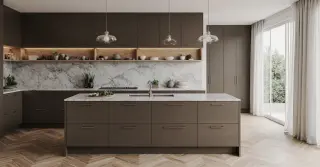 Brown Kitchen Cabinets Modern Sarasota County FL