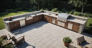 L Shaped Outdoor Kitchen Sarasota County FL