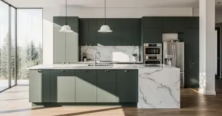 Modern Green Kitchen Cabinets Sarasota County FL