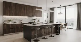 Modern Kitchen Brown Cabinets Sarasota County FL