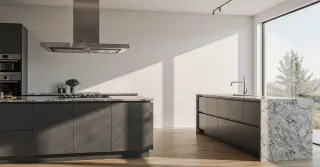 Modern Kitchen Gray Cabinets Sarasota County FL