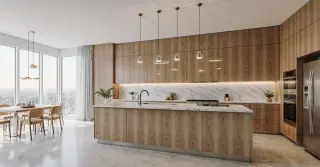Modern Kitchens with Wood Cabinets Sarasota County FL