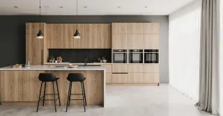 Natural Wood Kitchen Cabinets Modern Sarasota County FL