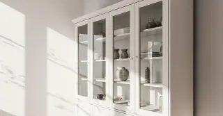 white cabinet with glass doors Sarasota County FL