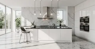 White Kitchen With Black Countertops Sarasota County FL