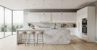 White Modern Cabinets Kitchen Sarasota County FL